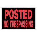 Hillman Hillman Group 841840 8 x 12 in. Red & Black Plastic Posted No Trespassing Sign 841840